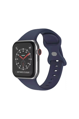 Wozlo Apple Uyumlu Watch 1, 2, 3, 4, 5, 6, 7, 8, Se Silikon Kordon Kayış - M-l Beden 42/44/45mm - Lacivert