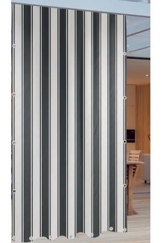 Gencer Home Balkon Perdesi Metal Kuş Gözü Ölçü Seçenekli Gri Beyaz Gri - Beyaz