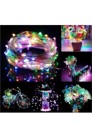 Rgb Karışık Renk Peri Led Işık Sarı Işıklı Dekoratif Pilli Ledli