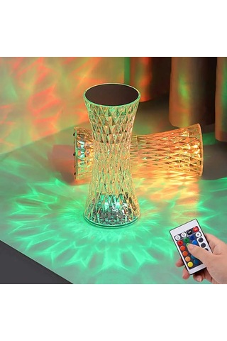 Conventions1 Elmas Masa Lambası Usb Şarj Edilebilir Kristal Beyaz