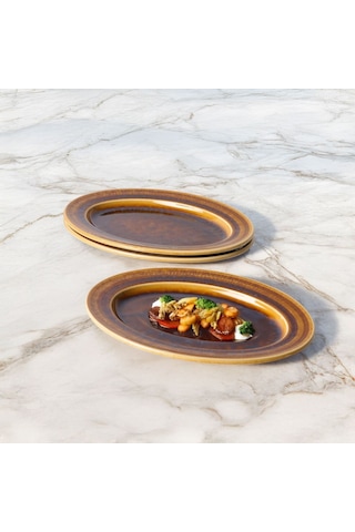 Güral Porselen Valeron 2 Adet 29 Cm Kayık Tabak Reaktif Saura 137 Diğer