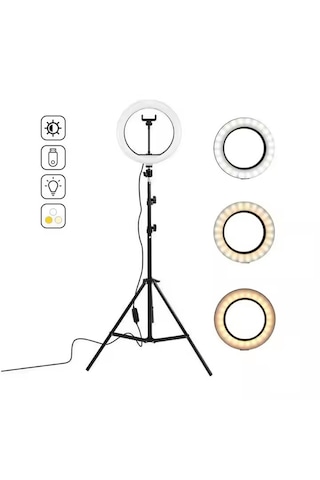 Led Işıklı Ayaklı Tripod 10 Inç Halka - Telefon Tutucu Youtuber
