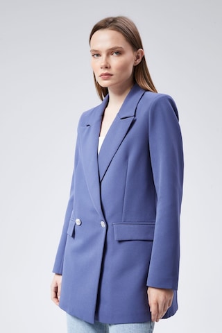İndigo Oversize Dokuma Blazer Ceket Siyah