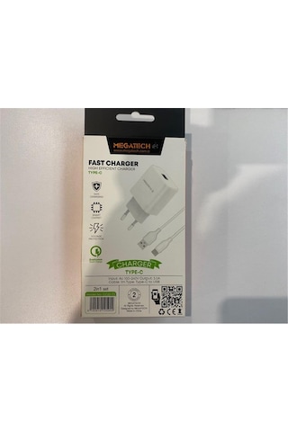 Megatech Cc01 Cc22-t3 5v-3.0a Ev Şarj+type-c Kablo Hızlı Şarj