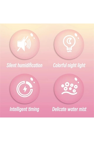 M328 Pil Tipi Mini Masaüstü Gece Lambası Karikatür Kek Sessiz Sprey Nemlendirici Pembe