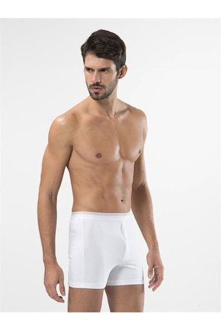 Türen 135 Likralı Düğmeli Boxer Ikili Paket-Beyaz - M Beyaz