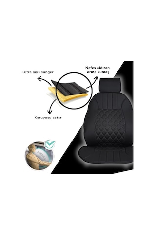 Space Oto Koltuk Minderi, Renault Araçlara Uyumlu 2'li Set Özel Tasarım Minder Premium 001