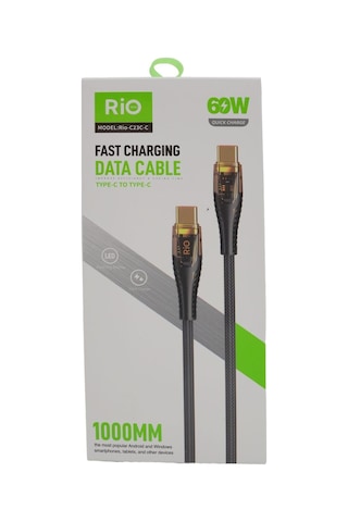 Rio Tech 60w Hızlı Şarj Ve Data Kablosu Type-c To Type-c 1 Metre