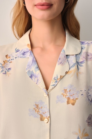 Suwen Lina Gömlek Yaka Pijama Takımı Sh26609660b1185 Bej