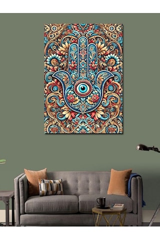 Kanvas Tablo Nazar Boncuğu Deseni 70cmx100cm