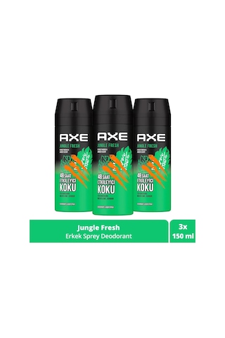 Axe Jungle Fresh Erkek Sprey Deodorant 3 x 150 ML