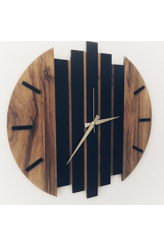 Bohem Modern Ahşap Duvar Saati 50cm 50 X 50 Kahverengi Ahşap
