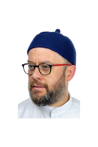 Erkek Keçe Yün Takke - Lacivert Renk