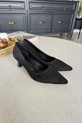 Ops 10 1899 Topukla Kadın Kadeh Topuklu Stiletto Siyah Süet