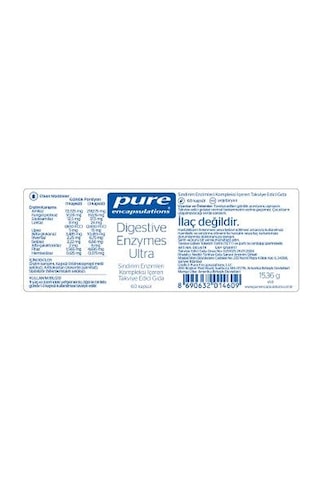 Pure Encapsulations Digestive Enzyme 60 Kapsül