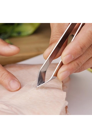 Paslanmaz Çelik Balık Kılçığı Cımbız Kerpeten Klip Çektirme Sökücü Maşa Balık Kılçığı Yolma Kelepçesi Mutfak Alet Araçları Gümüş
