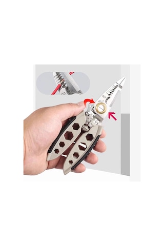 6 Boyutta Altıgen Delikli 7 İnç Çok Amaçlı Kablo Sıyırma Makinesi Çelik Renk