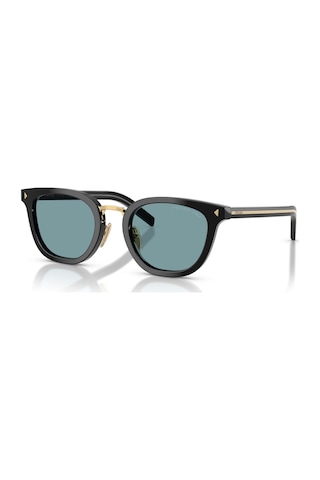 Prada Pr C01sd 16k04d 52 Unisex Polarize Oval Aynalı Siyah Kemik Güneş Gözlüğü Siyah
