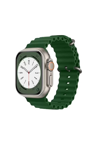 Newface Apple Watch Uyumlu 38mm Ocean Kordon - Koyu Yeşil