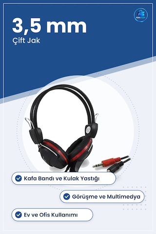Kablolu Pc Kafaüstü Kulaklık Kulak Üstü Bilgisayar Ev Ofis Çevrim