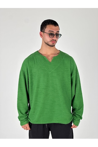 Tasarım Yeşil Erkek Sweatshirt Coc1057 Yeşil