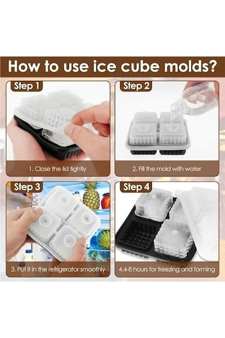 Didadodo Tepsi Silikon Küp Kapaklı Çikolata Buz Kalıbı Siyah Fonksiyonel Çok Amaçlı Siyah