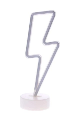 Buffer Dekoratif Şimşek Şeklinde Pilli Neon Led Lamba Süs Masa Lambası Çok Renkli