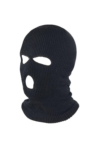 Kaput Kış Sıcak Yün Kapüşonlu Motosiklet Akülü Araba Açık Sürme Örme Başlık Siyah