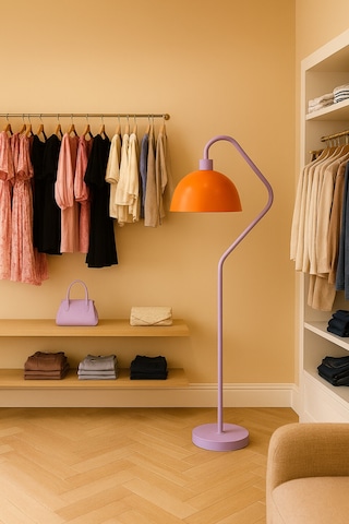 Curvelila Lambader Metal Lambader Oturma Odası & Yatak Odası & Salon Lambader Turuncu