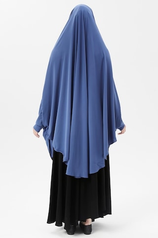 Altobeh Kadın Tesettür Medine İpeği Çarşaf Üstü Peçeli Sufle Hijab Koyu Kot