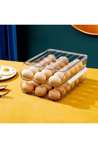 Createtech 2 Katlı Buzdolap Yumurta Saklama Kabı