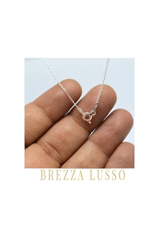Brezza Lusso Jewelry 925 Ayar Gümüş Ince Kadın Kolye Zinciri 42 CM