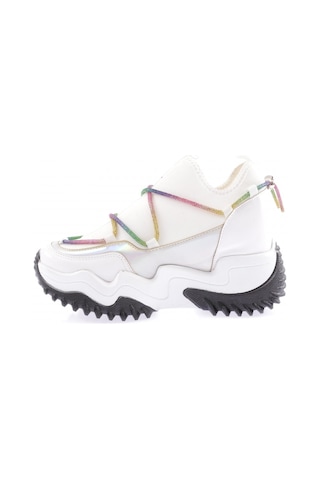 Dgn Z94 23y Kadin Mega Kalin Taban Simli İp Detayli Sneakers Ayakkabi Z94-1720-R0198 Beyaz