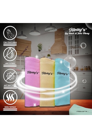 İlbay's 3 Lü Klasik Renk Serisi Eko Paket Mikrofiber Temizlik B