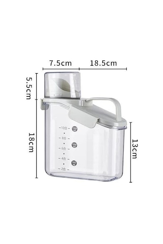 Büyük Kapasiteli Hava Geçirmez Evcil Hayvan Maması Saklama Kabı Ölçü Kapları İle Kap Mutfak Plastik Mutfak Saklama Aksesuarları Beyaz