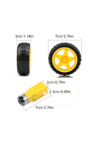 4 Adet Akıllı Robot Arduino 6v 250 Rpm Dc Motor Ve Tekerlek Set