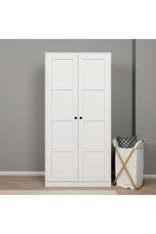 Lucas 2 Kapaklı Elbise Dolabı Ve Çok Amaçlı Dolap - Mat Beyaz Beyaz