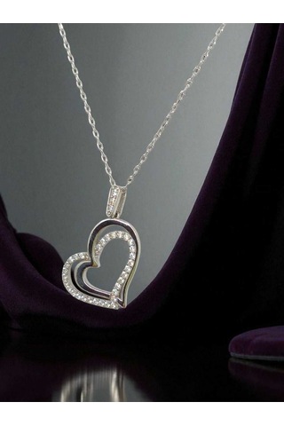 İç İçe Geçmiş Kalpli 925 Ayar Gümüş Kolye Zarif Ve Anlamlı Tasarım Gümüş