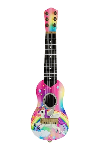 6 Telli Oyuncak Çocuk Gitarı İspanyol Gitar Pembe 6898