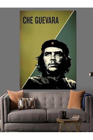 Che Guevara Portre Posteri Dekoratif Kanvas - Mdf Ahşap Tablo