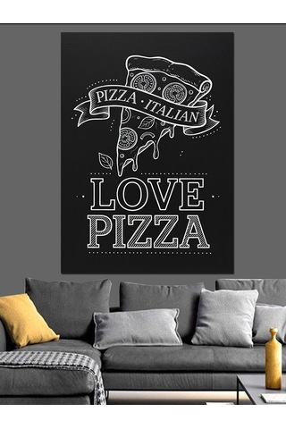 Pizza Aşkı Sonsuz Lezzet Dekoratif Kanvas - Mdf Ahşap Tablo