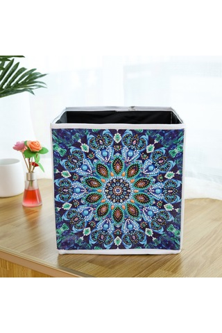 Jeemson Kırmızı Taş Tablo Dıy Saklama Kutusu - Beyaz Kumaş Malzeme, 25cm, Araç Seti Dahil Snh005 Çok Renkli