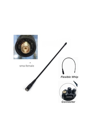 Dual Band Esnek Katlanabilir El Telsiz Anteni 23Cm Sma Dişi