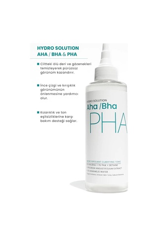 Hydro Solutıon Aha/bha Ve Pha Mikro Peeling Temizleyici Cilt Tonu Eşitleyici Tonik 200 Ml