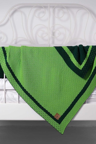 Çift Taraflı Yumuşak Bebek Battaniyesi Kundak Battaniye Örgü Desenli Model Shell - 80x100 - Yeşil