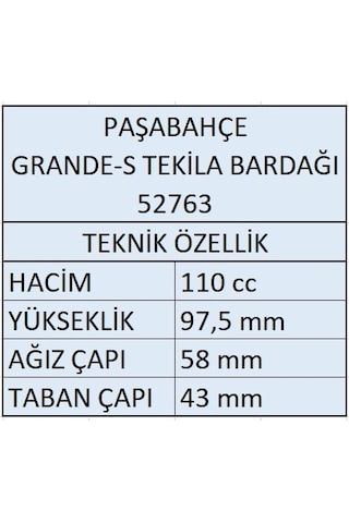 Paşabahçe 52763 Grande-S Vokta Tekila Shot Bardağı 12'li