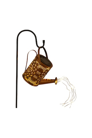 Geeroyoo Güneş Enerjili 36 Led Çelik Su Kettle Lambası, Işık Kontrollü, 600mah Şarj Edilebilir Batarya, S Tipi Kanca, 60cm Gümüş Tel, Sevimli Dekoratif Aydınlatma