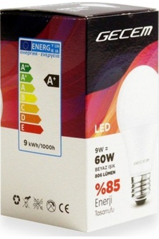 Gecem 10'Lu Kırılmaz Led Ampul 9W