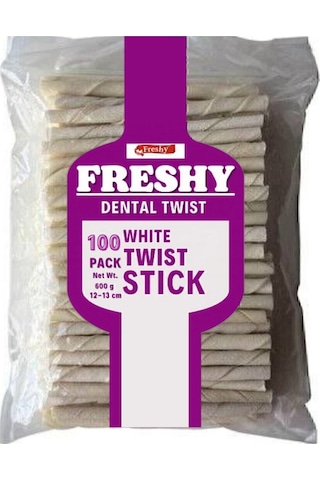 Dental Chews White Twist Sticks Dog Treat Diş Sağlığı Için Beyaz Burgu Çubuk Kemik 100 Adet 600 Gr