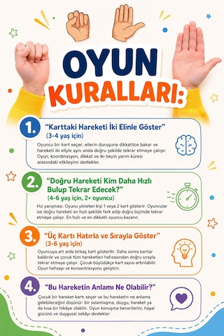 Ahşap Eğitici Ellerim Konuşuyor Nöropsikolojik Dikkat Koordinasyon Oyunu 24 Parça
